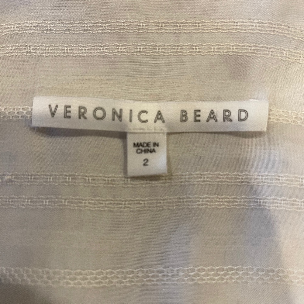 Veronica Beard Ivory Silk Peplum Drawstring Blouse NWOT! Size 2 - Picture 12 of 16